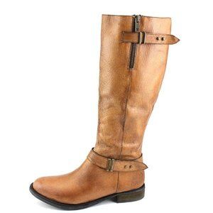 Steve Madden Cognac ALYY Tall Leather Boots